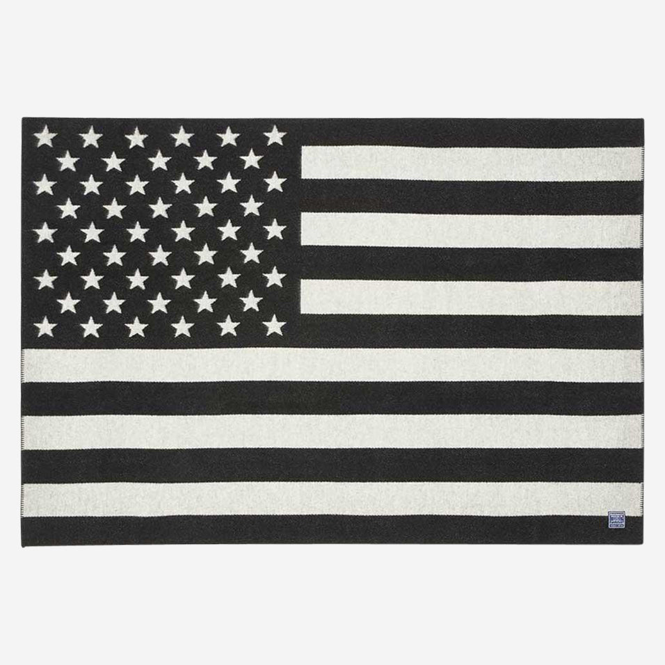 American Flag Throw Black