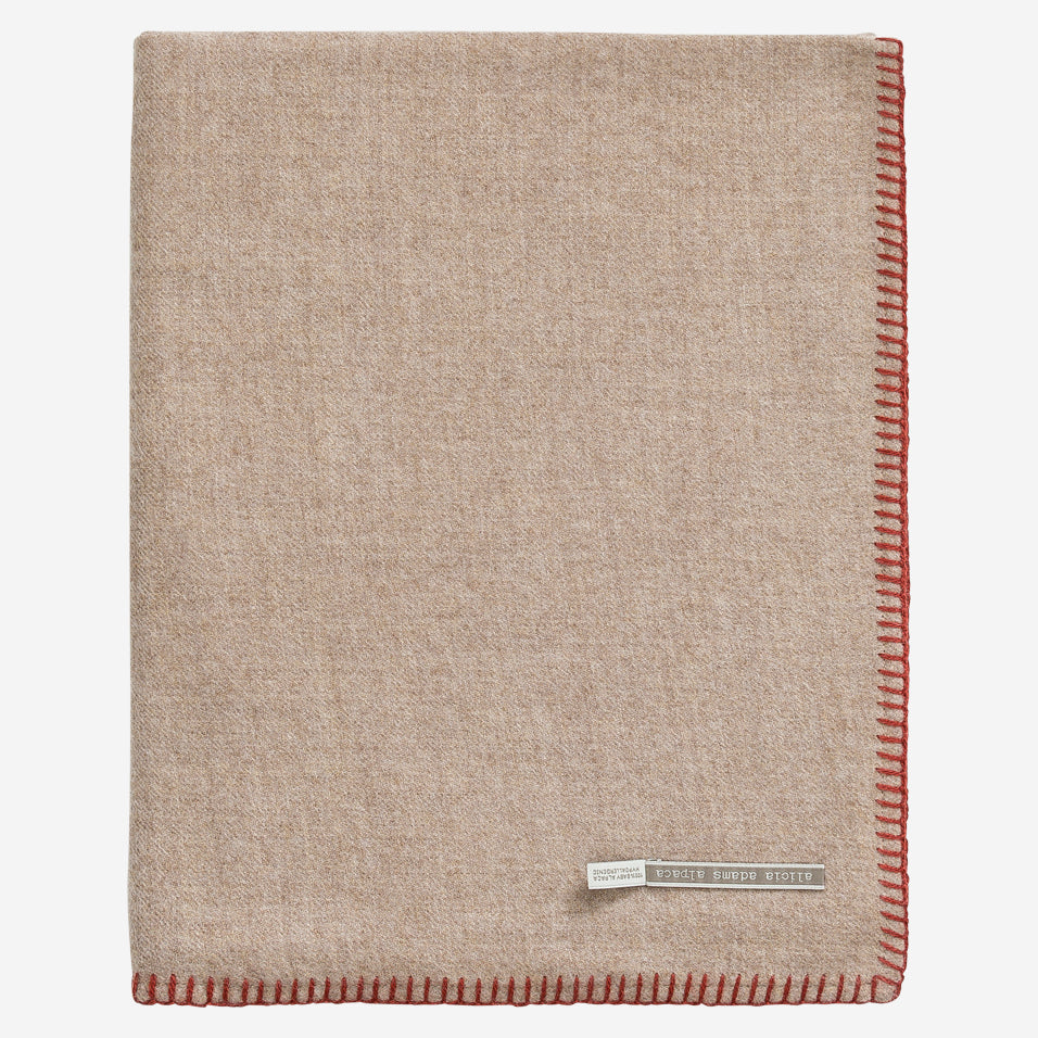 Arena Travel Blanket Light Taupe / Rust