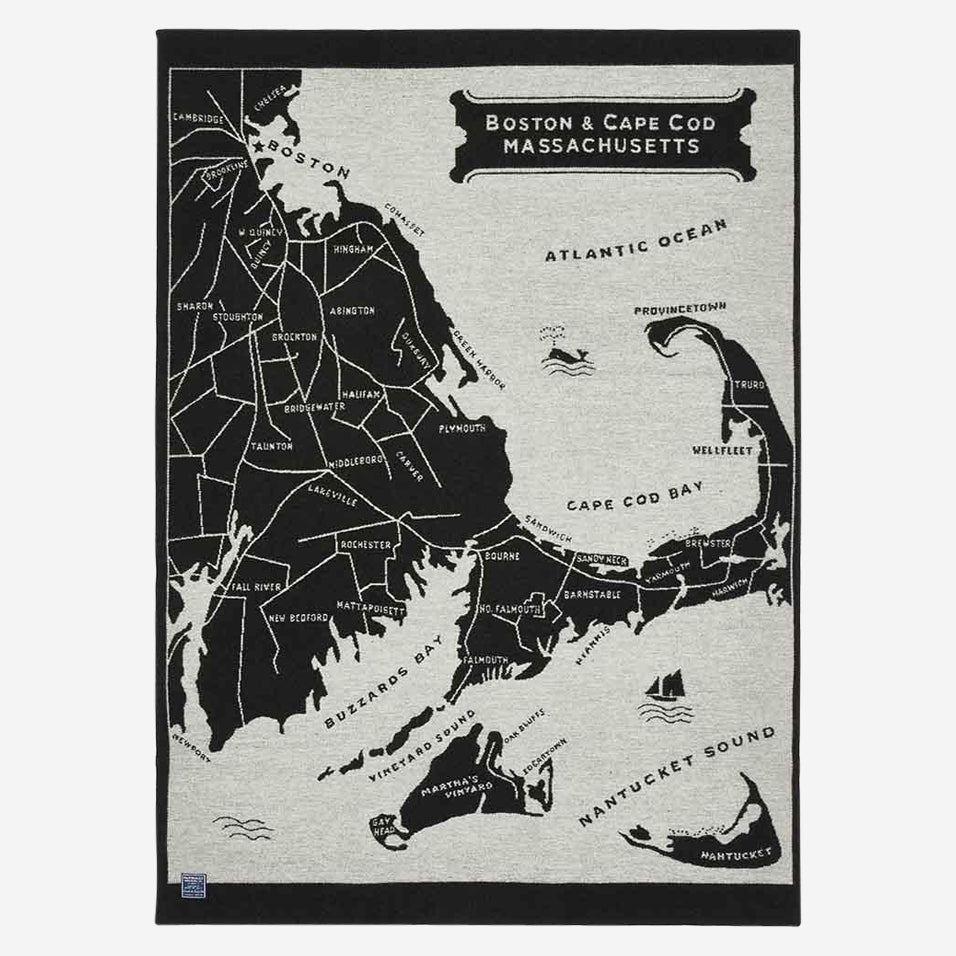 Boston & Cape Cod Map Throw