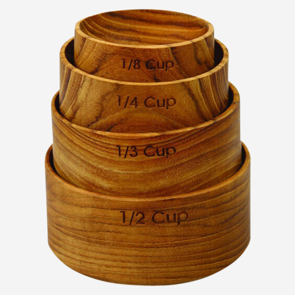 Teak Measuring Cups