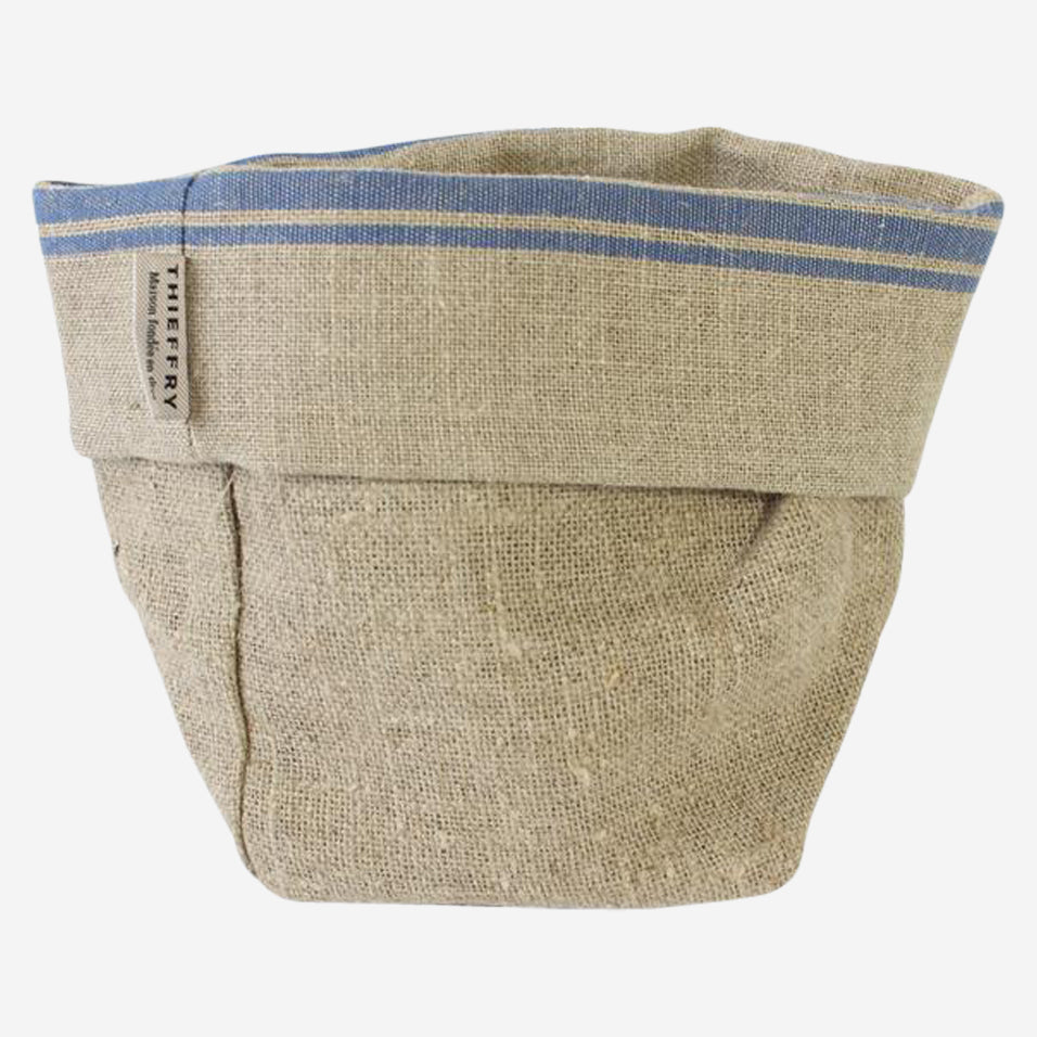 Blue Stripe Linen Bread Bag