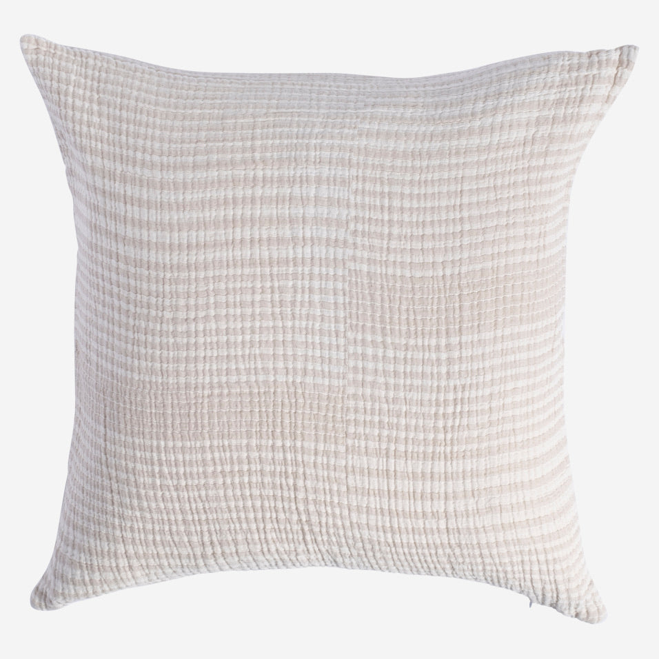 Granada Throw Pillow White and Taupe